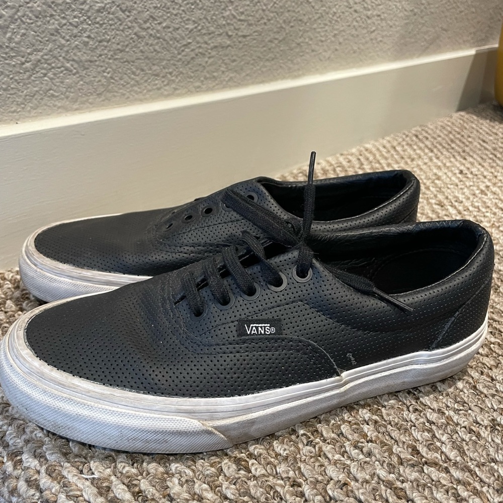 Black leather vans